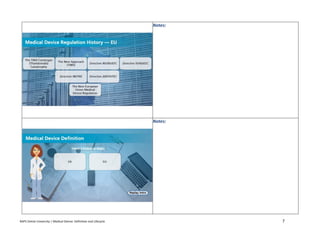 RAPS Online University | Medical Device: Definition and Lifecycle 7
Notes:
Notes:
 