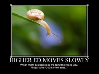 Higher Ed Moves Slowly
 