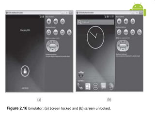 Figure 2.16 Emulator: (a) Screen locked and (b) screen unlocked.
 