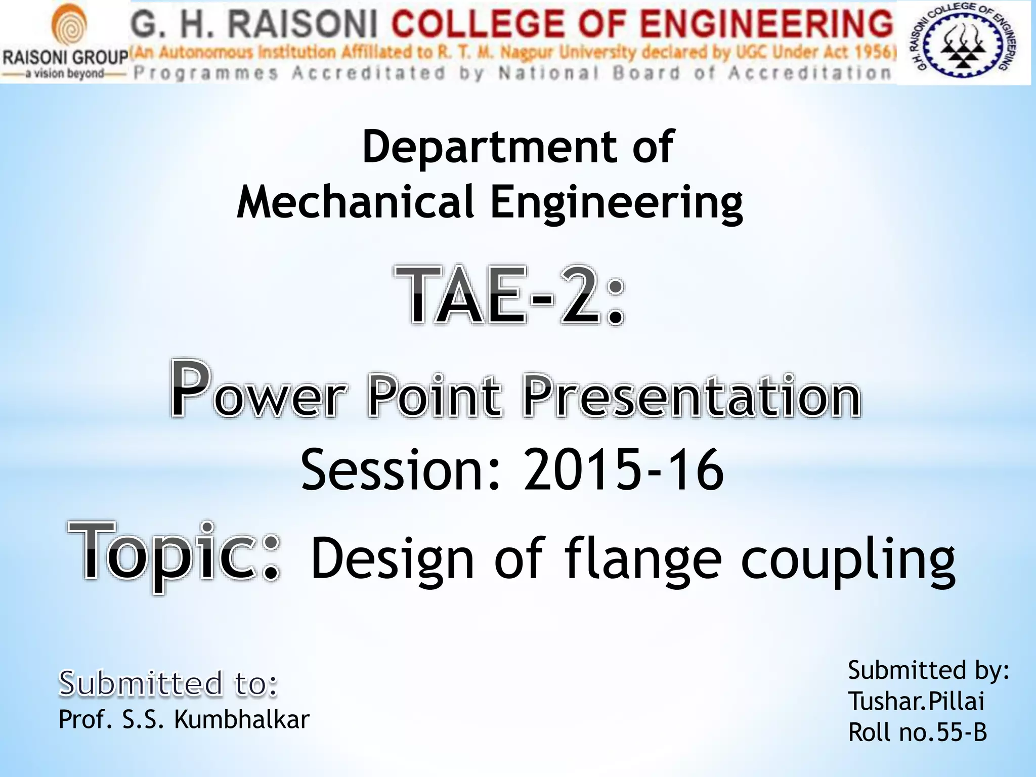 Desing of flange coupling PPT