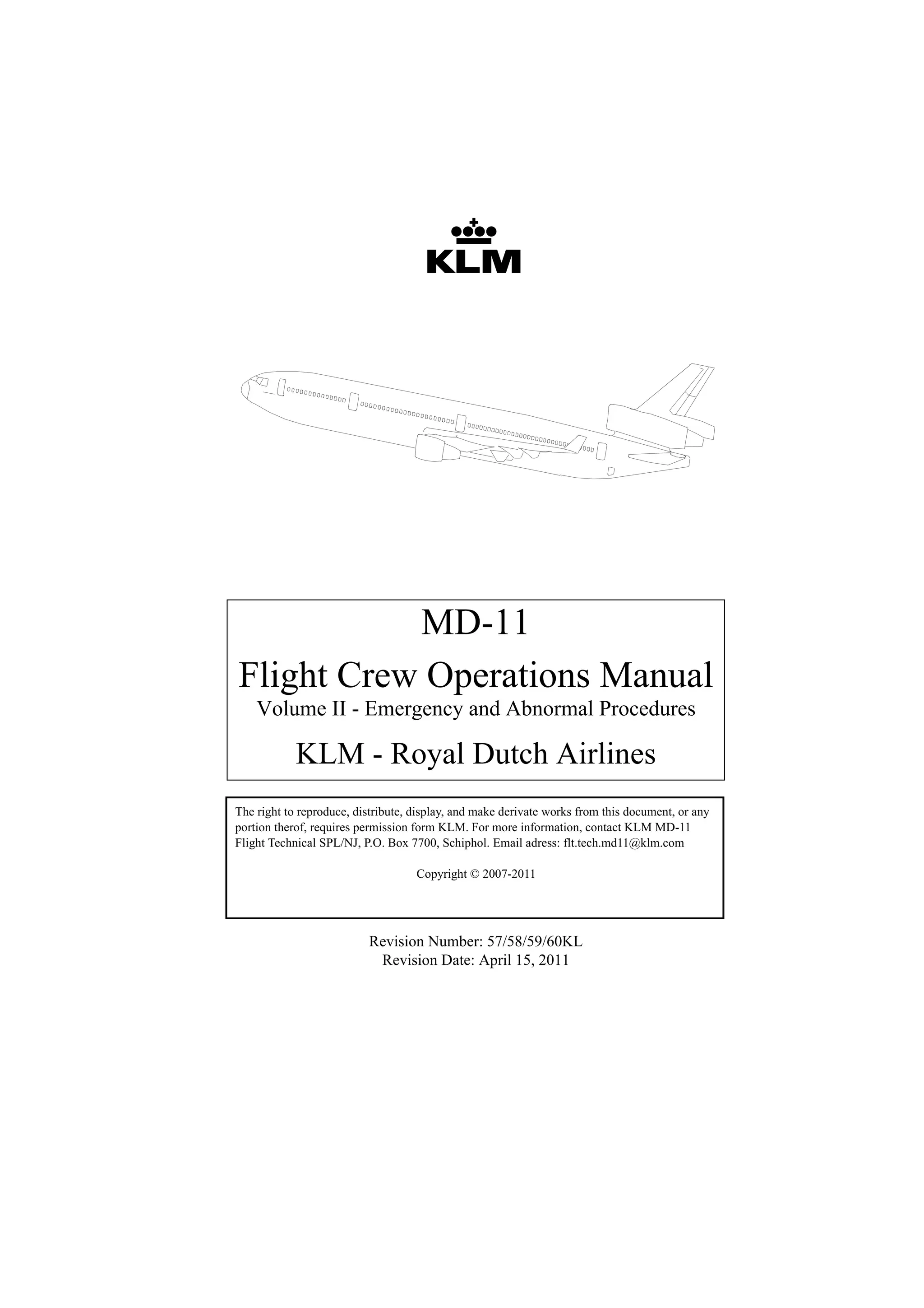 MD11 Flight Crew Operating Manualvol.2A rev.60 KLM | PDF