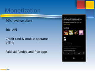 Requires Multitouch MonitorInput via Accelerometer+Y1Measures force applied on each axis over timeNot supported by Emulator