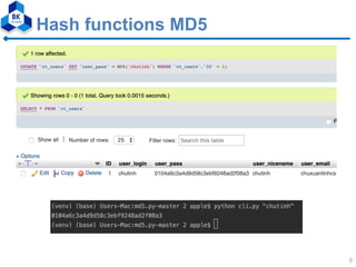 Hash functions MD5 and RIPEMD 160 | PDF