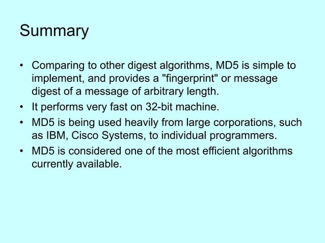 introduction to MD5 Massage Digest Algorithm.ppt