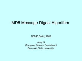 Comprehensive Overview of the MD5 Message Digest Algorithm and Its ...