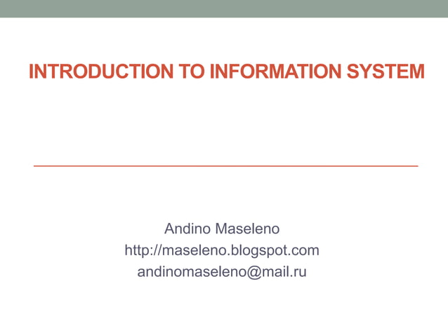 Introduction to information system | PPTX | Operating Systems ...