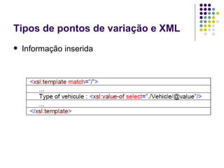 Tipos de pontos de variação e XML Informação inserida 