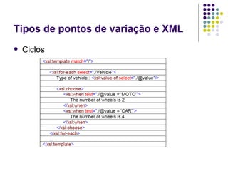Tipos de pontos de variação e XML Ciclos 