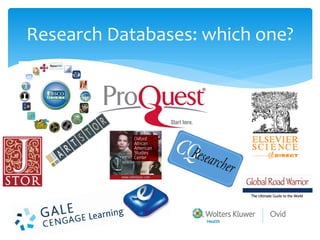 Research Databases: which one?  