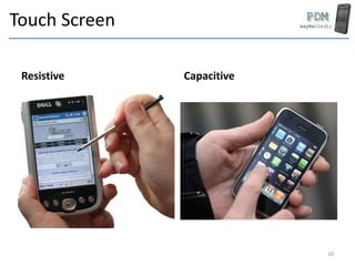 Touch Screen
Resistive Capacitive
20
 