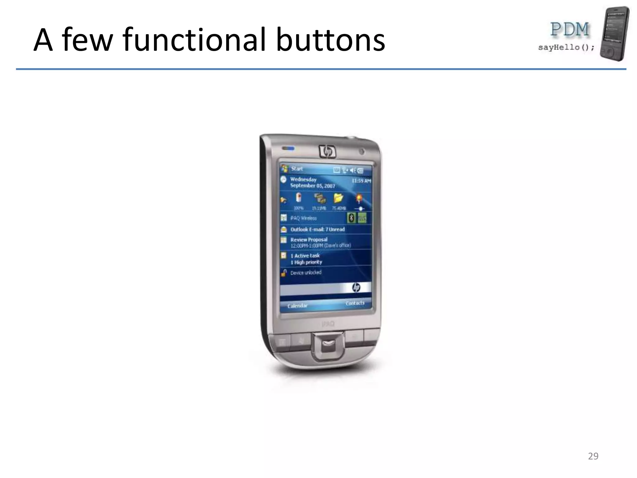 A few functional buttons
29
 