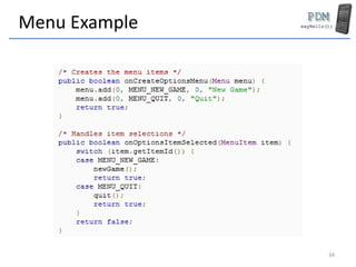Mdad MDAD 4 - Android - Basics of UI Applications | PPTX