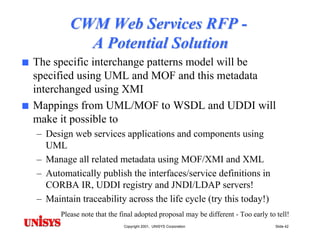 Model Driven Architecture (MDA): Motivations, Status & Future