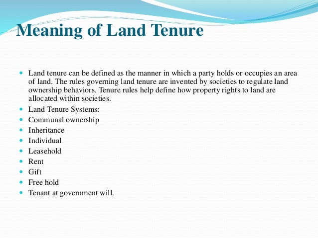 tenure meaning in malay