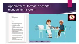 Appointment format in hospital
management system
 