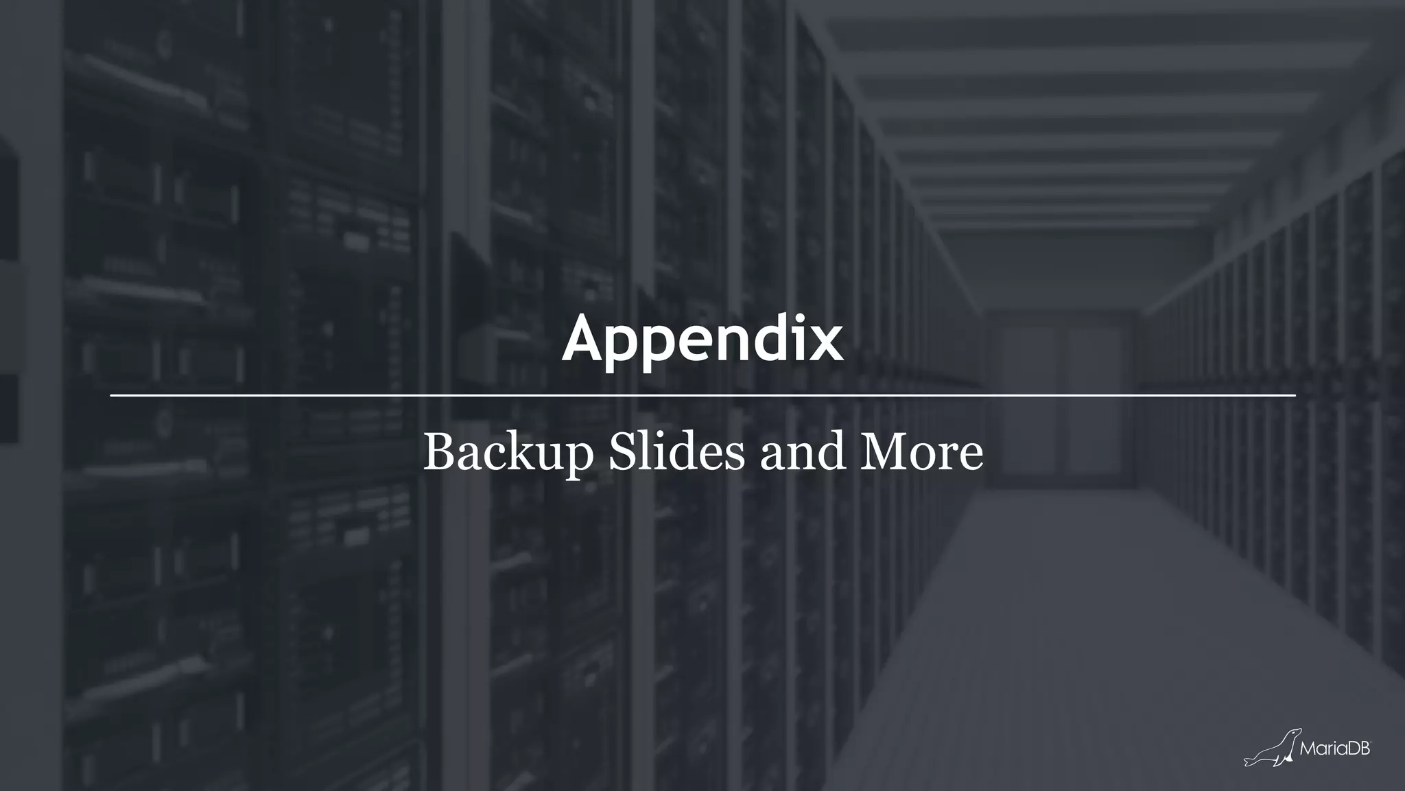 Appendix Backup Slides and More 
