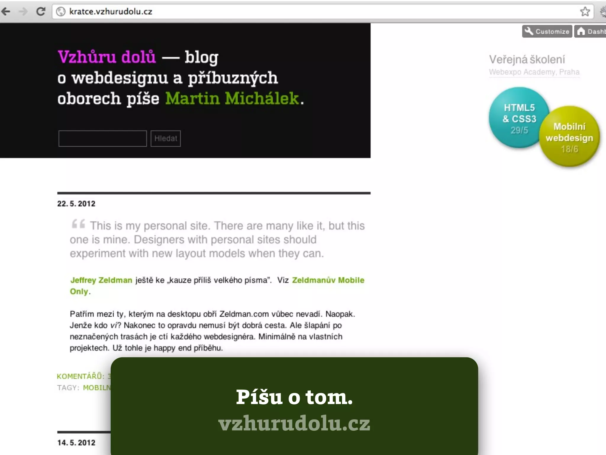 Píšu o tom.
vzhurudolu.cz
 