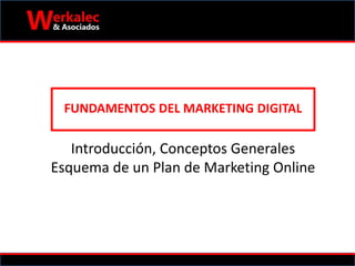 FUNDAMENTOS DEL MARKETING DIGITAL
Introducción, Conceptos Generales
Esquema de un Plan de Marketing Online
 