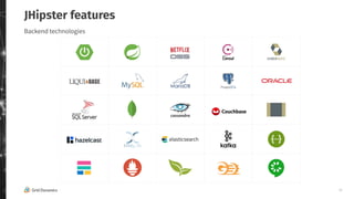 15
JHipster features
Backend technologies
 