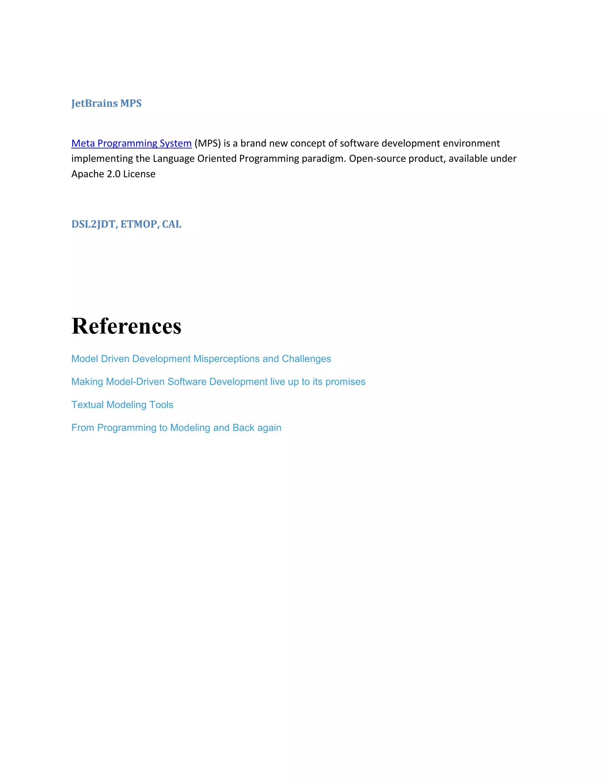 MDD and modeling tools research