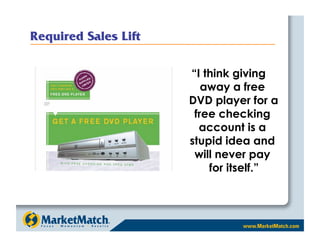 “I think giving
   away a free
DVD player for a
 free checking
  account is a
stupid idea and
 will never pay
    for itself.”
 