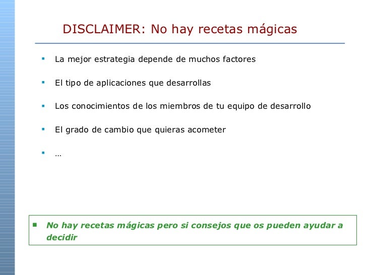 Disclaimer en español ejemplos