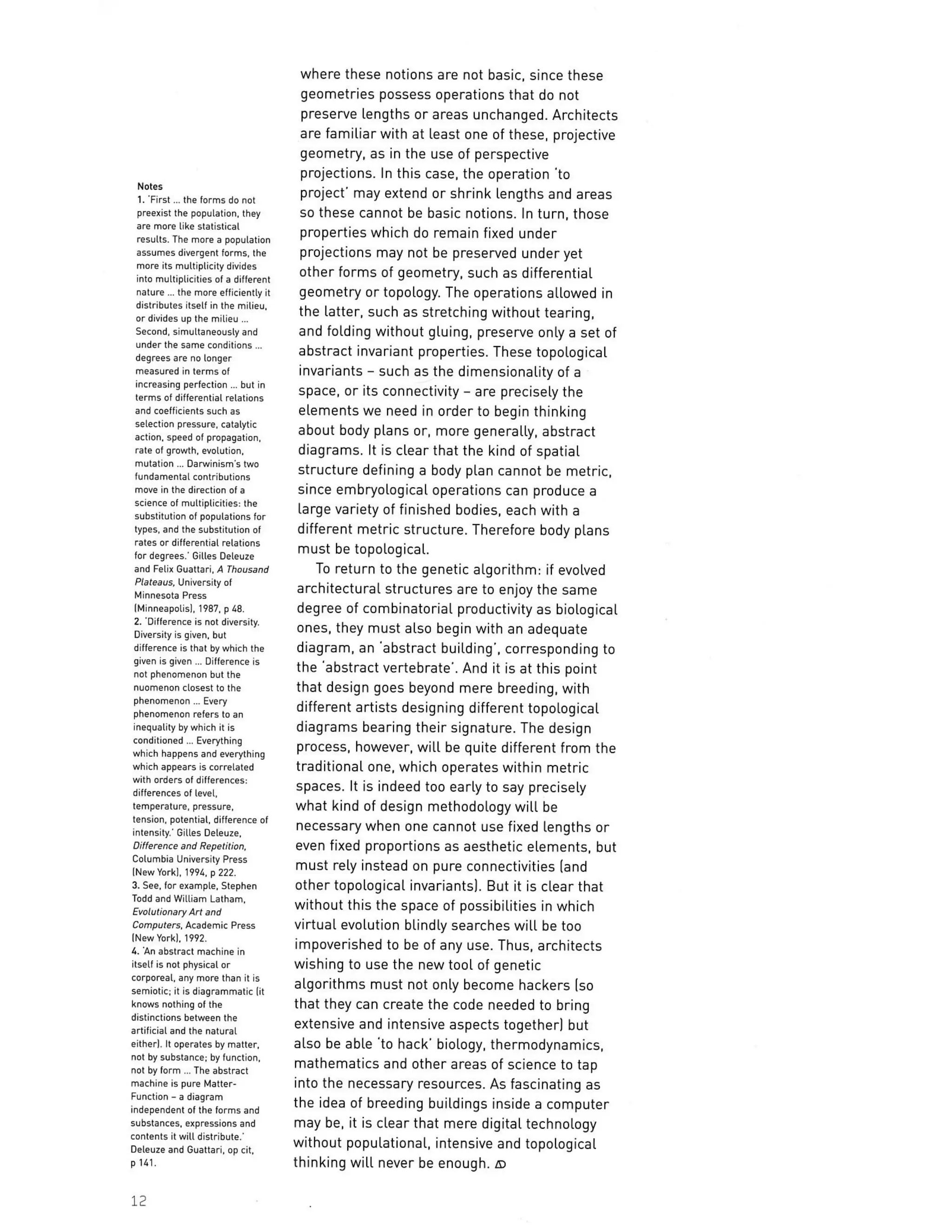 M de landa: deleuze and use of ga in architecture