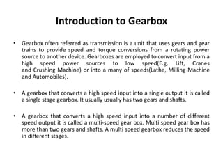 Design of Gear Box
