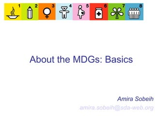 About the MDGs: Basics   Amira Sobeih [email_address] 