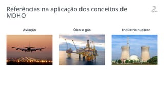 Referências na aplicação dos conceitos de
MDHO
Aviação Óleo e gás Indústria nuclear
 