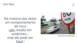 Um fato
Excesso de velocidade
Na maioria das vezes
um comportamento
de risco
não resulta em
acidentes...
mas ele pode ser
fatal !
 