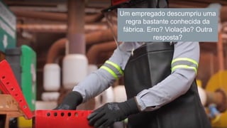 57
Um empregado descumpriu uma
regra bastante conhecida da
fábrica. Erro? Violação? Outra
resposta?
 