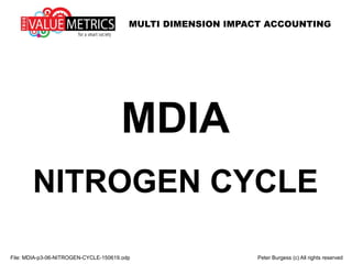 MULTI DIMENSION IMPACT ACCOUNTING
File: MDIA-p3-06-NITROGEN-CYCLE-150619.odp Peter Burgess (c) All rights reserved
MDIA
NITROGEN CYCLE
 