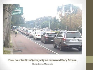 PeakhourtrafficinSydneycityonmainroadDacyAvenue.
Photo: Emma Mackenzie
 