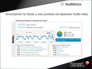 //: Audiência

Anunciando no ilocal, o seu produto vai aparecer muito mais.

       Visitantes diários e mensais do ilocal
 