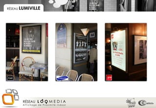 RÉSEAU LUMIVILLE




       RÉSEAU L O O M E D I A
       Affichage de Proximité Indoor
 