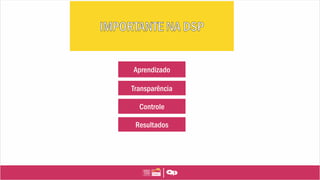 Aprendizado
Transparência
Controle
Resultados
 