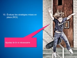 10.  Évaluez les stratégies mises en
     place (ROI)




  Ajustez le tir si nécessaire
 