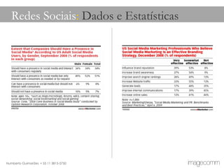 Redes Sociais :  Dados e Estatísticas 