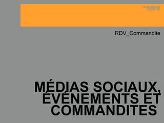MÉDIAS SOCIAUX, ÉVÉNEMENTS ET COMMANDITES  RDV_Commandite 