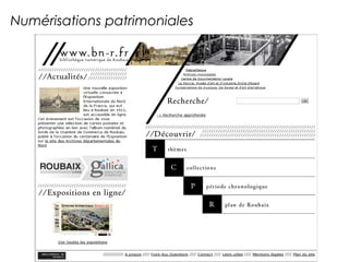 Numérisations patrimoniales 
 