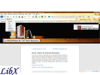 Barre d'outils de ma bibliothèque 
 