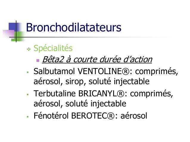 Médicaments de l'asthme Médicaments de l'asthme