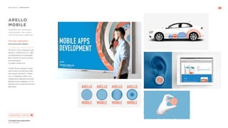 Портфолио // Айдентика
СТУДИЯ МАРТДИЗАЙН®
www.martdesign.ru
ARELLO
MOBILE
визуальный образ.
Логотип стал символом ди-
намики, мобильности, сфо-
кусированности команды.
Все элементы рассчитаны
на анимацию
и умеют меняться.
Чтобы было проще созда-
вать многочисленные пре-
зентации, буклеты, плака-
ты и страницы сайта, мы
придумали выразительную
фирменную графику, осно-
ванную на концентрических
фигурах.
Разработчик мобильных
приложений, игр и высо-
конагруженных сервисов
Что мы сделали:
Подробнее о проекте
 