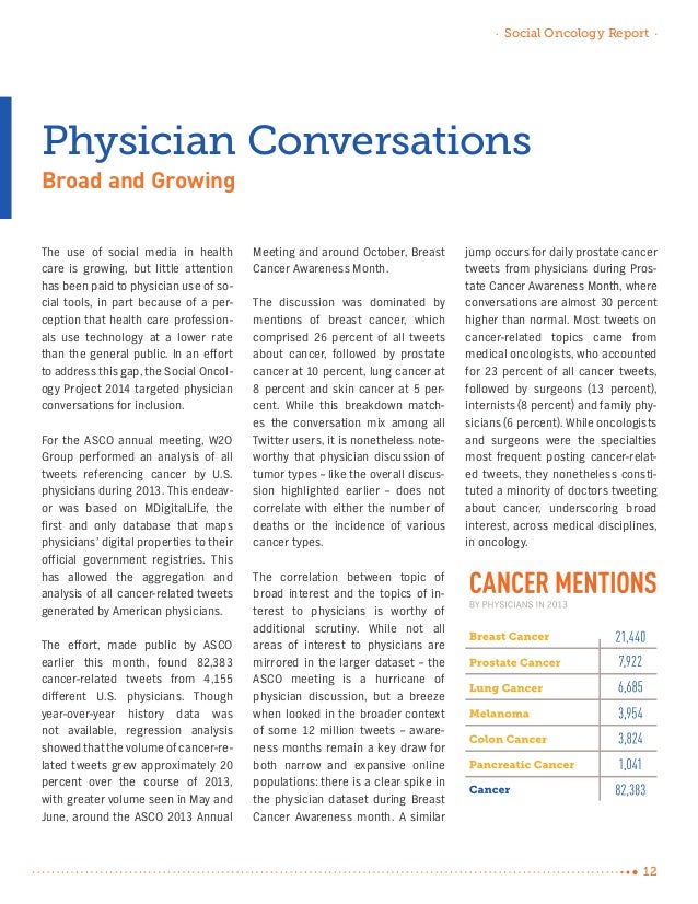 The 2014 MDigitalLIfe Social Oncology Project Report