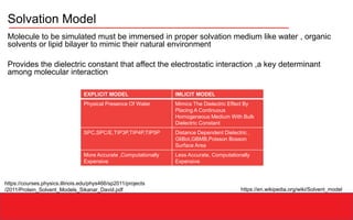 Solvation Model Molecular Dynamic: Basics | PPTX