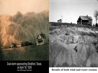 Results of both wind and water erosion
 