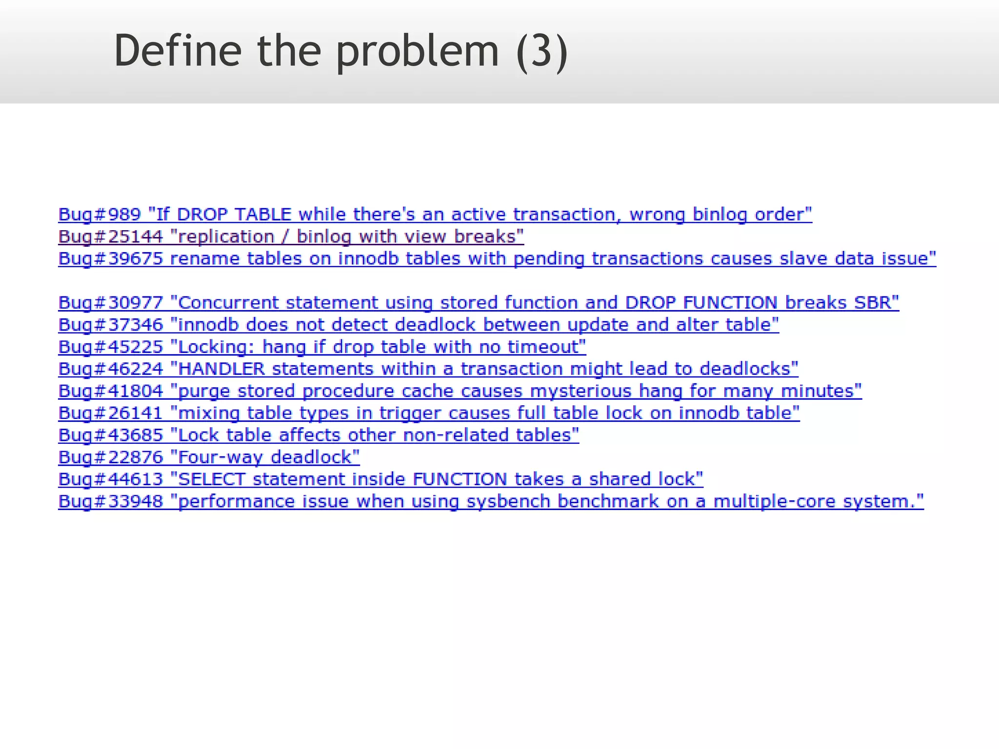 Define the problem (3)
 