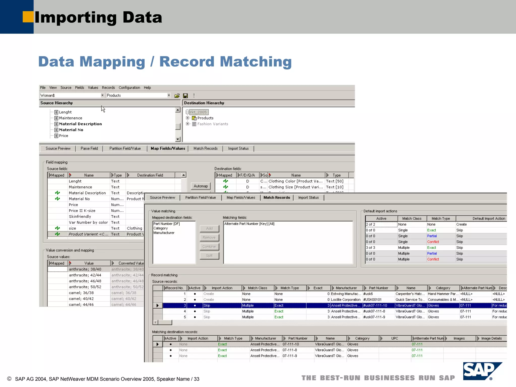 Importing Data Data Mapping / Record Matching 