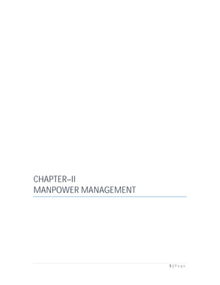 5 | P a g e
CHAPTER–II
MANPOWER MANAGEMENT
 